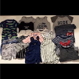 Lot of baby boy clothes overalls 9 months